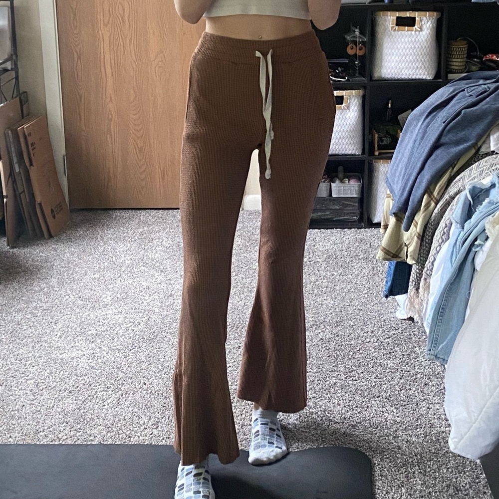 american eagle brown flare lounge pants